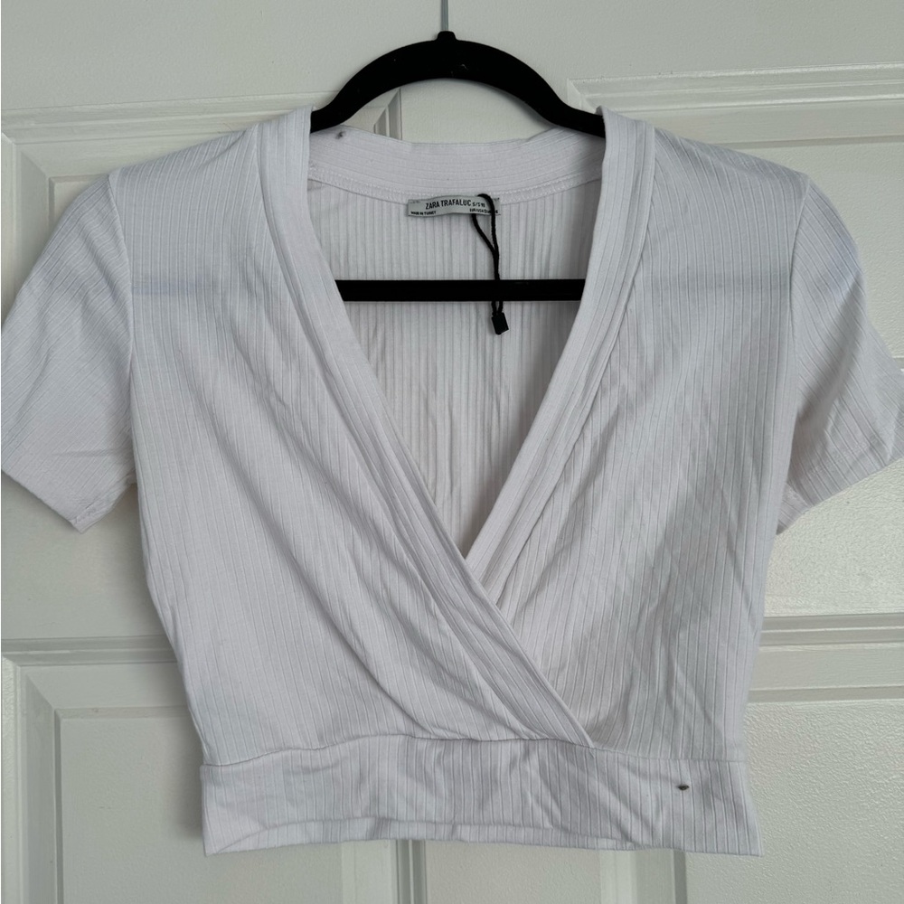 Zara white crop top